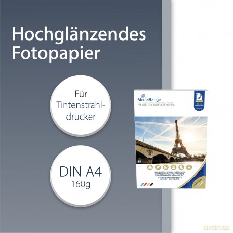 MediaRange Fotopapier/MRINK105 A4 hochgl