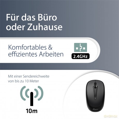MediaRange Maus Wireless 3 Tasten, schwa