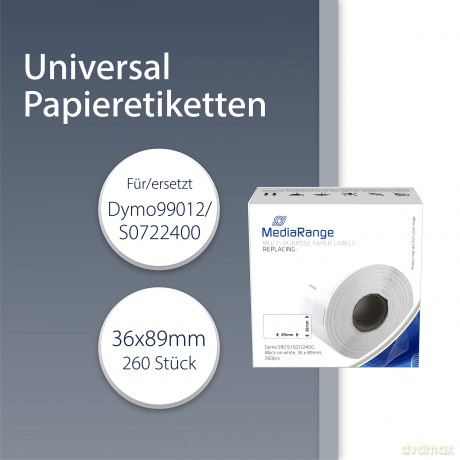 MediaRange Papieretiketten Dymo 36x89mm