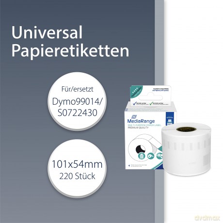 MediaRange Papieretiketten Dymo 54x101m