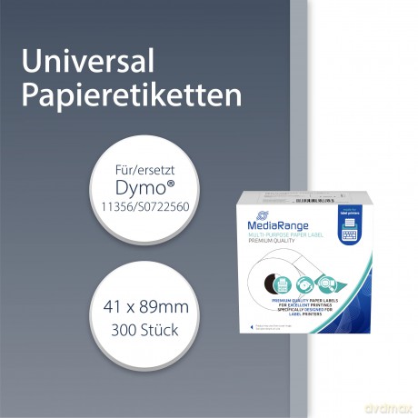 MediaRange Papieretiketten komp. Dymo 41