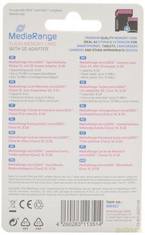 MediaRange Speicherkarte Micro SDHC/MR95