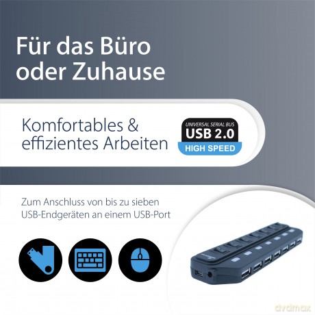 MediaRange USB 2.0 Hub 7-fach