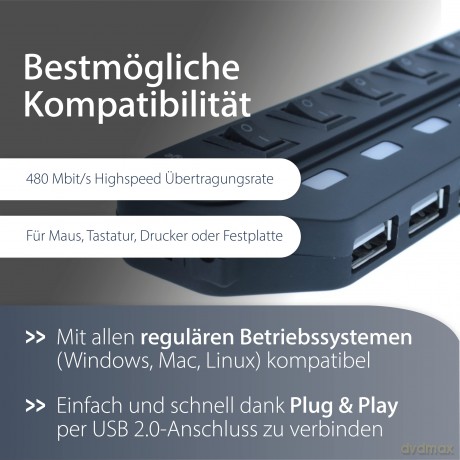 MediaRange USB 2.0 Hub 7-fach