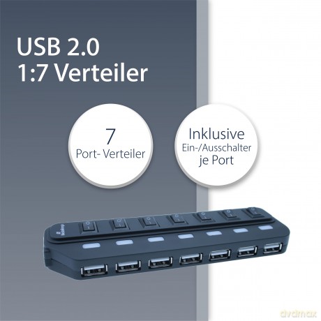 MediaRange USB 2.0 Hub 7-fach