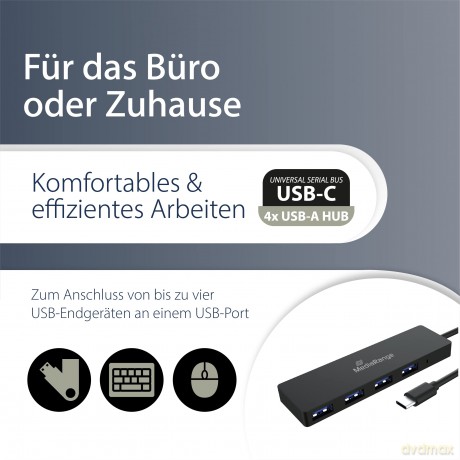 MediaRange USB-Hub MRCS508 4-fach schwar