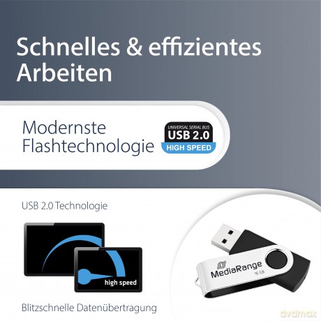 MediaRange USB-Stick 2.0/MR910 16GB schw