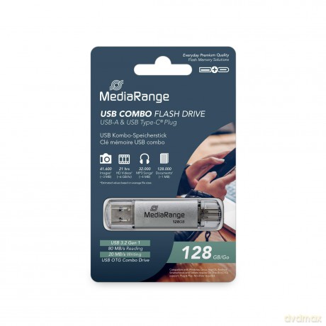 MediaRange USB-Stick silber 128 GB