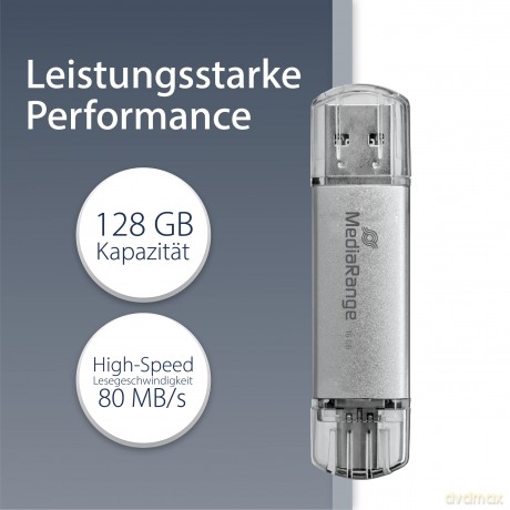 MediaRange USB-Stick silber 128 GB
