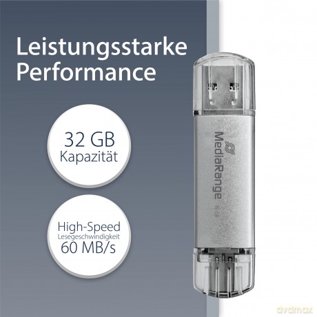 MediaRange USB-Stick silber 32 GB