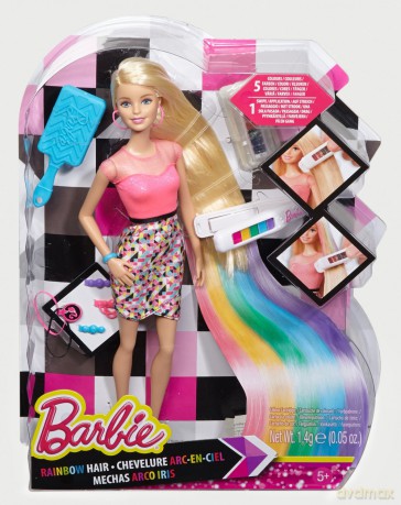 BARBIE Tęczowe włosy