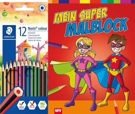 Mein Super-Malblock + Staedtler Stifte