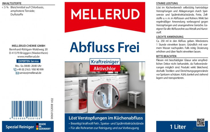MELLERUD Abfluss Frei Aktivchlor Rohrrei