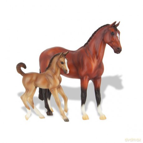 BREYER Koń ze źrebakiem Bay Warmblood