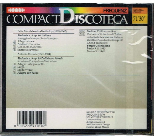 Mendelssohn(Sinfonia N.4) Dvorak(Sinfonia N.9) Sergiu Celibidache [CD]