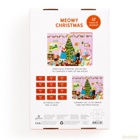 Meowy Christmas 12 Days of Puzzles 500 Piece Countdown [KSIĄŻKA]