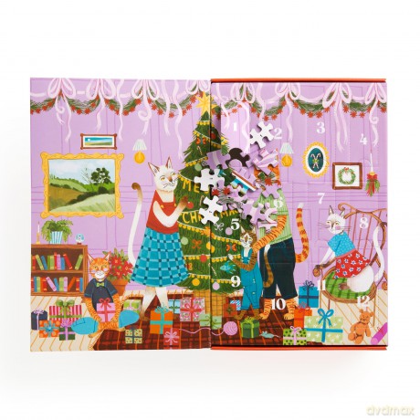 Meowy Christmas 12 Days of Puzzles 500 Piece Countdown [KSIĄŻKA]