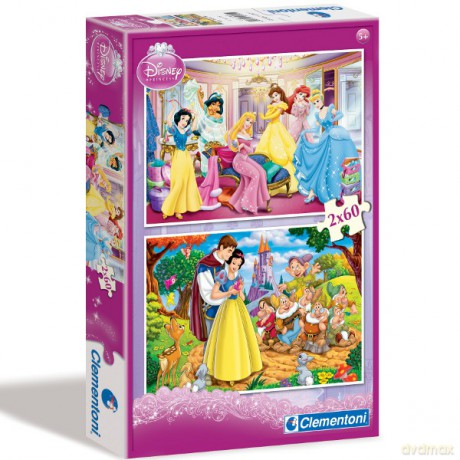 CLEMENTONI 2X60 El. Księżniczki [PUZZLE]