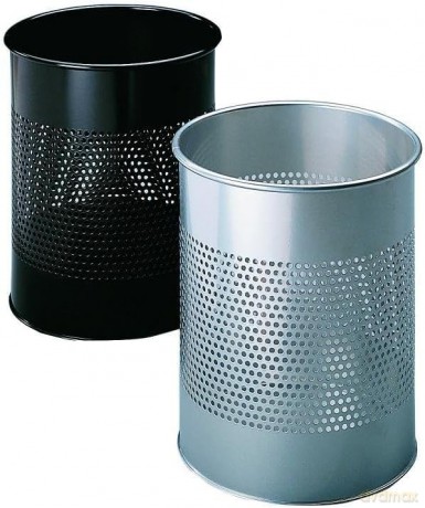 Metall-Papierkorb 15l silber