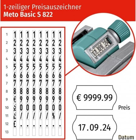 Meto: METO Basic S 822 Preisauszeichner