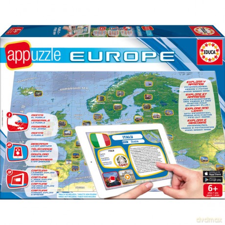 EDUCA 150 El.,Mapa z Aplikacją, Europa [PUZZLE]