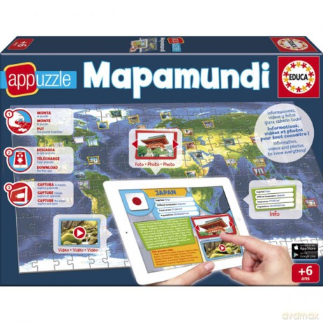 EDUCA 150 El.,Mapa z Aplikacją,Świat [PUZZLE]