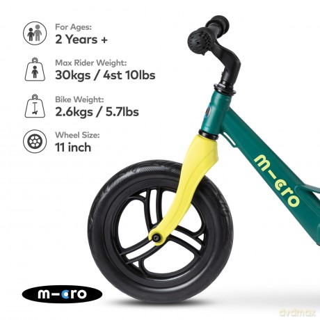 Micro balance bike lite, peacock green