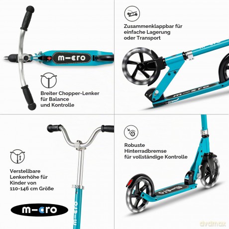 Micro Cruiser LED Scooter, aqua