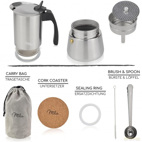 Milu: Milu Espressokocher silber, 2 Tassen