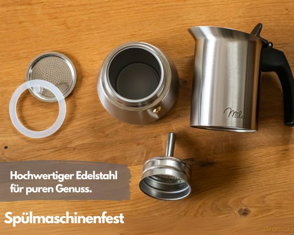Milu: Milu Espressokocher silber, 2 Tassen