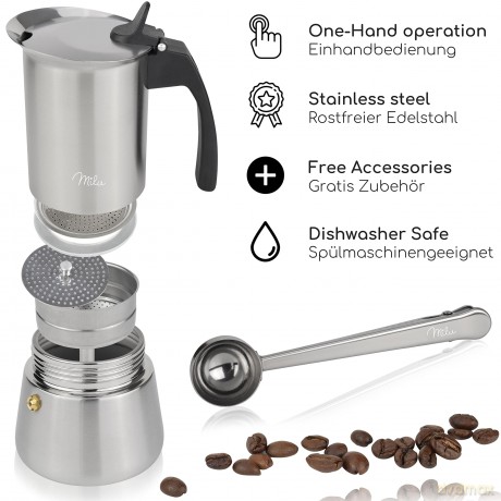 Milu: Milu Espressokocher silber, 2 Tassen