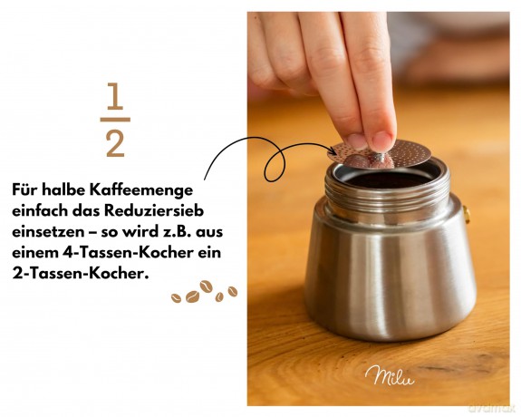Milu: Milu Espressokocher silber, 2 Tassen