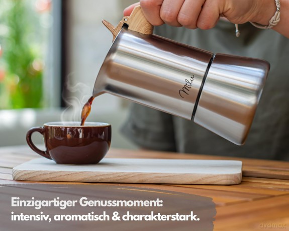 Milu: Milu Espressokocher silber, 6 Tassen