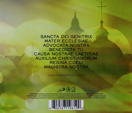 Music From The Vatican: Alma Mater Feat. Voice Of Pope Benedict (Benedykt XVI) [CD]