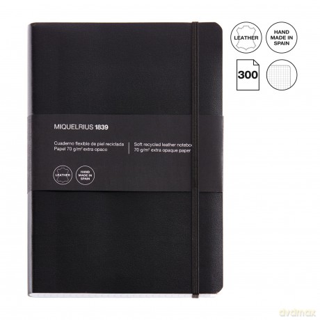 Miquelrius: MIQUELRIUS Notizbuch Leather kariert, sc