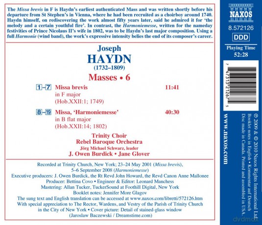 Burdick,J.Owen/Rebel Baroque O: Missa Brevis/Harmoniemesse [CD]