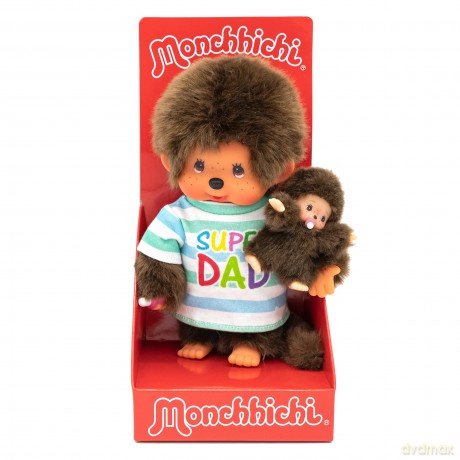 Monchhichi 20cm Super Dad + Baby