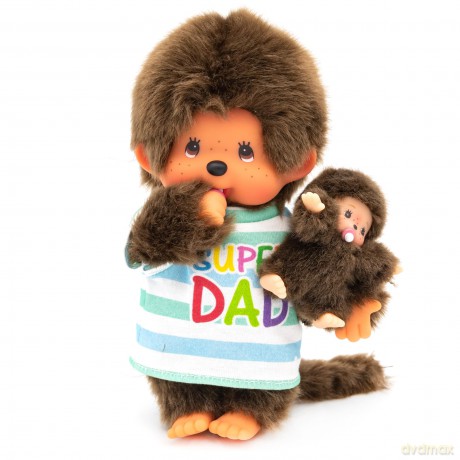 Monchhichi 20cm Super Dad + Baby