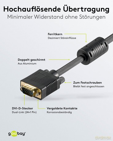Monitor-Anschlusskabel 5,0 M