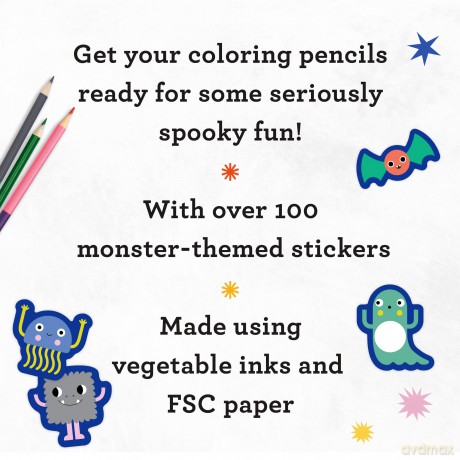 Monsters Coloring Book and Stickers [KSIĄŻKA]