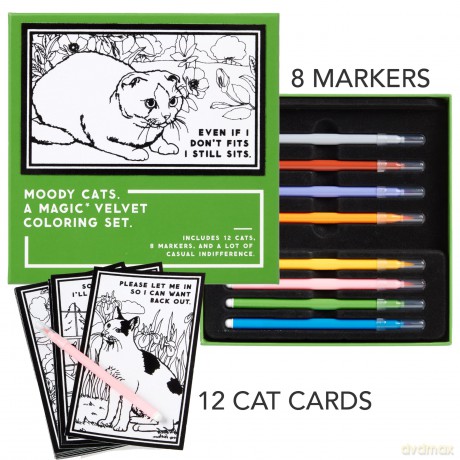 Moody Cats Magic Velvet Coloring Set [KSIĄŻKA]