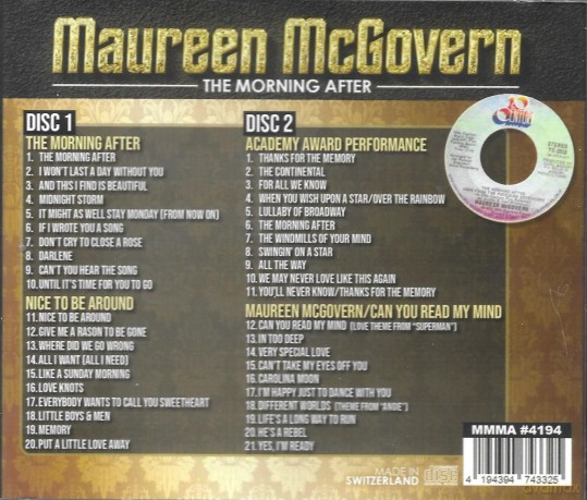 Mcgovern,Maureen: Morning After-Can You Read My Mind [2CD]