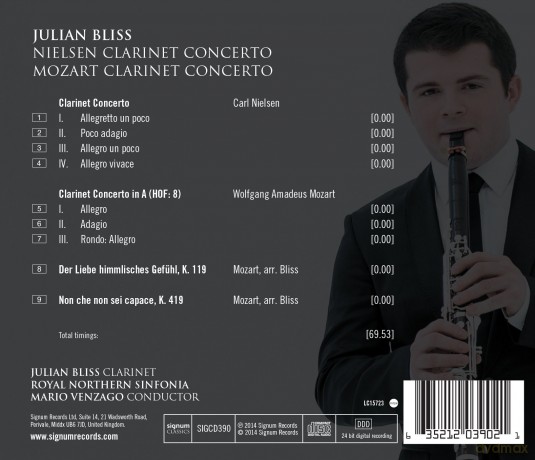 Mozart Nielsen Clarinet Concertos: Julian Bliss: Mozart Nielsen Clarinet Concertos: Julian Bliss [CD]