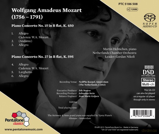 Martin Helmchen Netherland: Mozart Piano Concertos No. 1 [CD]