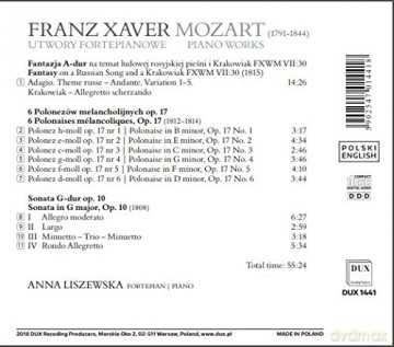 Liszewska, Anna - Piano: Mozart, Franz Xaver - Piano Works [CD]