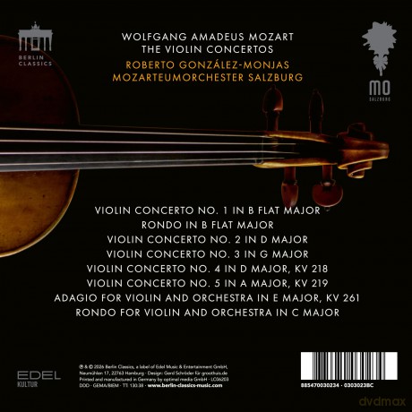 Mozarteumorchester Salzburg Roberto Gonzales-Monjas-Mozart: The Violin Concertos: Mozarteumorchester Salzburg Roberto Gonzales-Monjas-Mozart: The Violin Concertos [2CD]