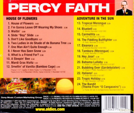Percy Faith: Music From House Of Flowers/Adventu [CD]