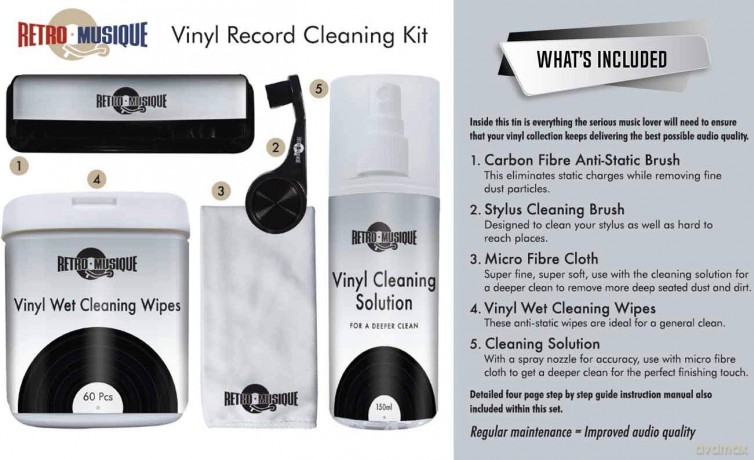 Music Protection: Music Protection - Vinyl Record Cleaning Kit - Retro Musique (AV-ACC)