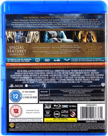 The Hobbit: The Battle of the Five Armies (Hobbit: Bitwa Pięciu Armii) [Blu-Ray 3D]+ [Blu-Ray]