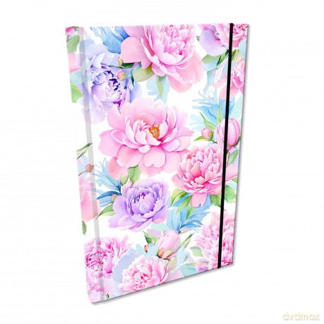 Notes A5 kratka z gumką Soft Touch Kwiaty Pastel